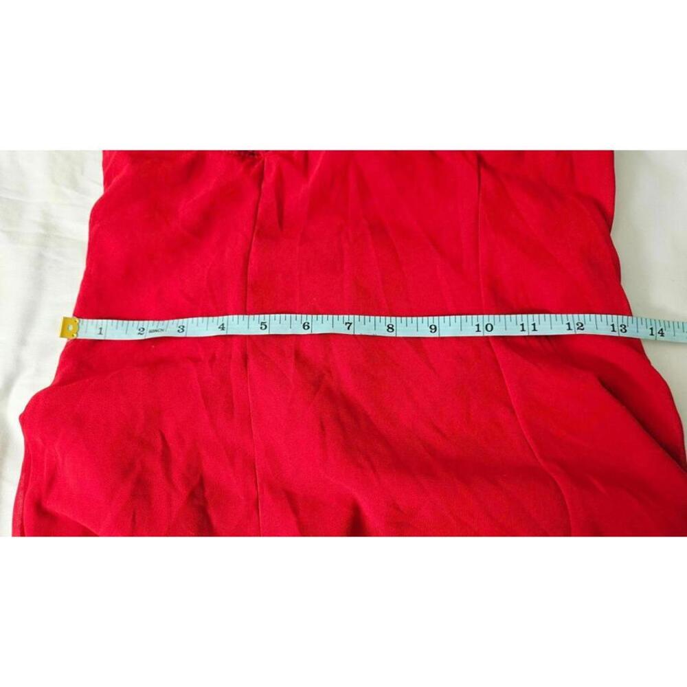 SHEIN MOD Women's Lined Red Mini Dress w/ Ruffled Details & Spaghetti Straps XS - Picture 6 of 10